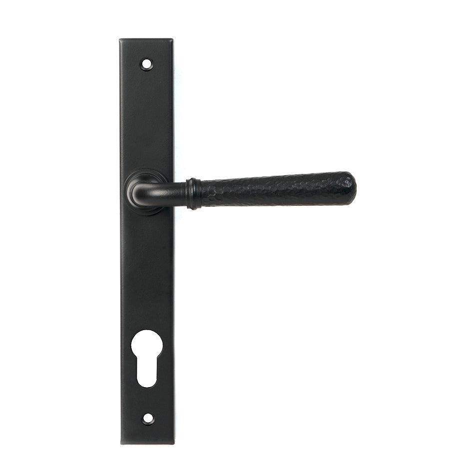 Matt Black Hammered Newbury Slimline Espag. Lock Set | From The Anvil-Espagnolette-Yester Home