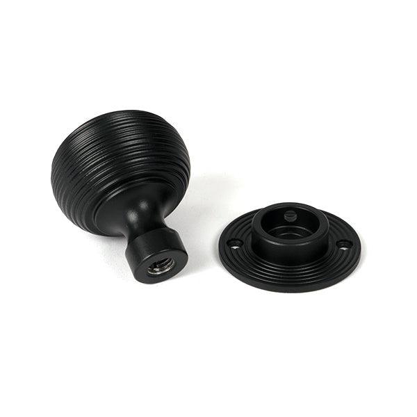 Matt Black Heavy Beehive Mortice/Rim Knob Set | From The Anvil-Mortice Knobs-Yester Home