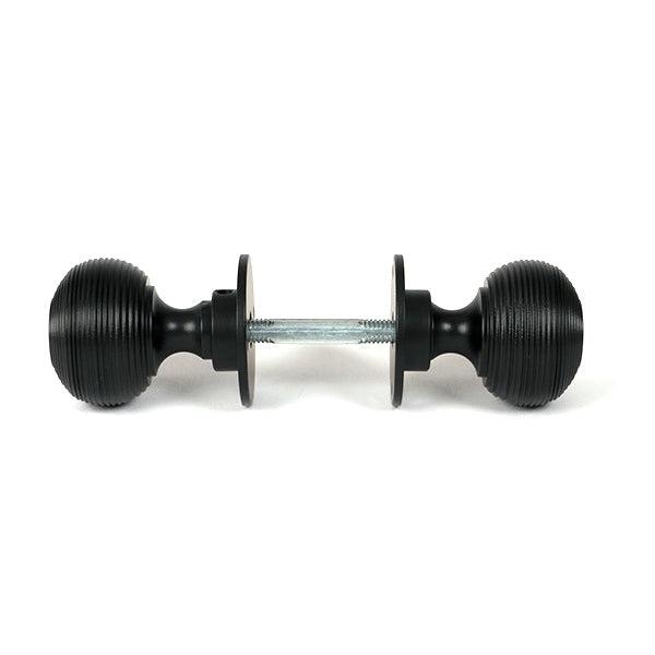 Matt Black Heavy Beehive Mortice/Rim Knob Set | From The Anvil-Mortice Knobs-Yester Home