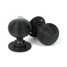 Matt Black Heavy Beehive Mortice/Rim Knob Set | From The Anvil-Mortice Knobs-Yester Home