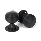 Matt Black Heavy Beehive Mortice/Rim Knob Set | From The Anvil-Mortice Knobs-Yester Home