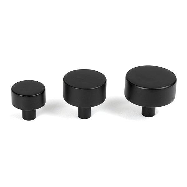 Matt Black Kelso Cabinet Knob - 38mm (No rose) | From The Anvil-Cabinet Knobs-Yester Home