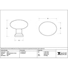 Matt Black Moore Cabinet Knob - 38mm - Cabinet Knobs - From The Anvil - Yester Home