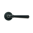 Matt Black Newbury Lever on Rose Set (Art Deco) | From The Anvil-Concealed-Yester Home