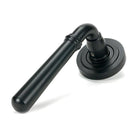 Matt Black Newbury Lever on Rose Set (Art Deco) | From The Anvil-Concealed-Yester Home
