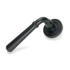 Matt Black Newbury Lever on Rose Set (Art Deco) | From The Anvil-Concealed-Yester Home