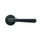 Matt Black Newbury Lever on Rose Set (Art Deco) | From The Anvil-Concealed-Yester Home