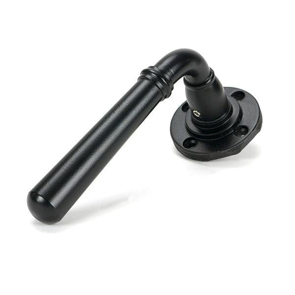 Matt Black Newbury Lever on Rose Set (Art Deco) - Unsprung | From The Anvil-Concealed-Yester Home