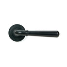 Matt Black Newbury Lever on Rose Set (Art Deco) - Unsprung | From The Anvil-Concealed-Yester Home