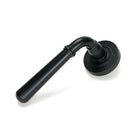 Matt Black Newbury Lever on Rose Set (Beehive) | From The Anvil-Concealed-Yester Home