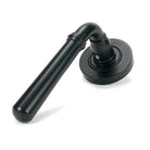Matt Black Newbury Lever on Rose Set (Plain) | From The Anvil-Concealed-Yester Home
