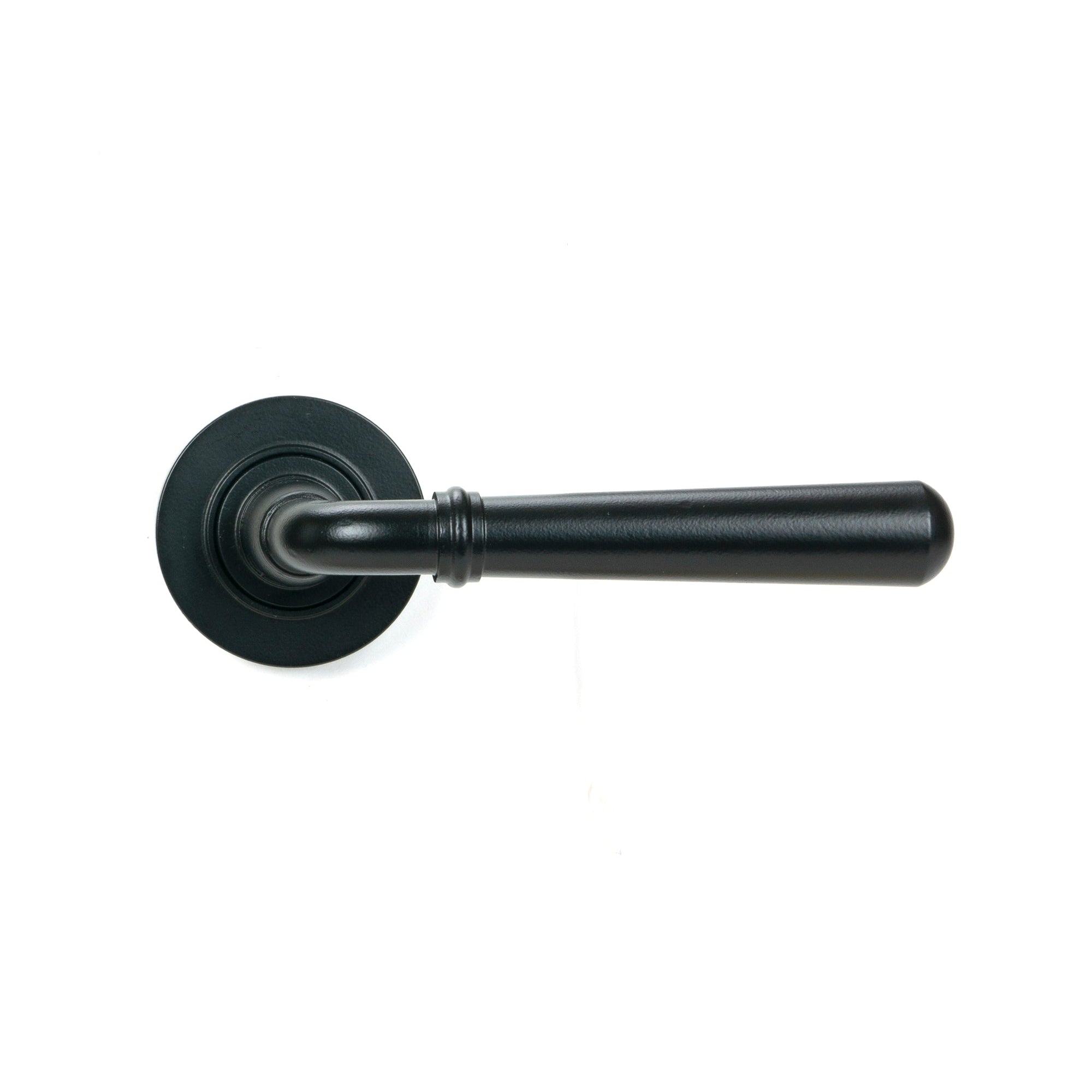 Matt Black Newbury Lever on Rose Set (Plain) - Unsprung | From The Anvil-Concealed-Yester Home