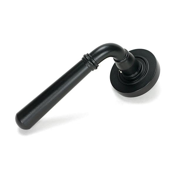 Matt Black Newbury Lever on Rose Set (Plain) - Unsprung | From The Anvil-Concealed-Yester Home