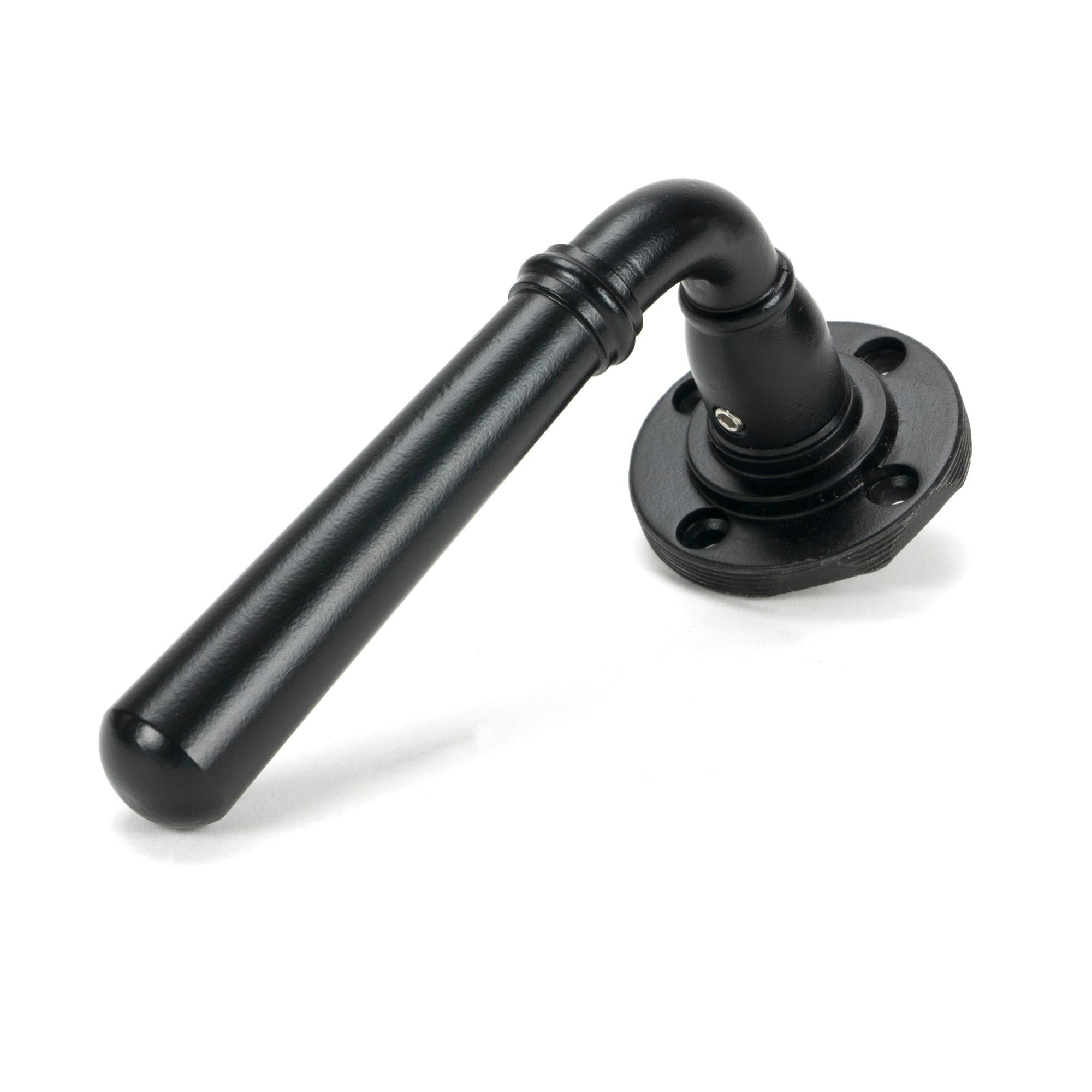 Matt Black Newbury Lever on Rose Set (Square) - Unsprung | From The Anvil - Concealed - From The Anvil - Yester Home