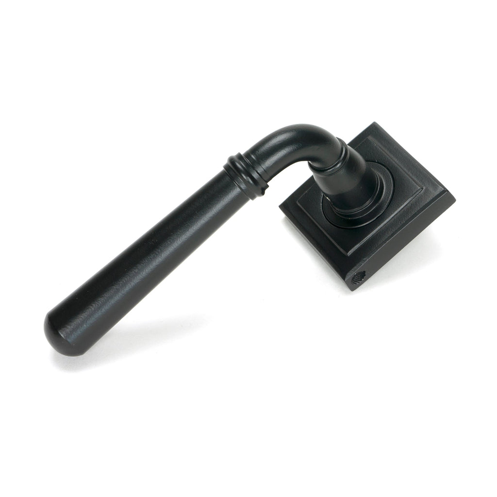Matt Black Newbury Lever on Rose Set (Square) - Unsprung | From The Anvil-Concealed-Yester Home