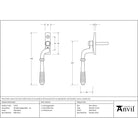 Matt Black Reeded Espag - LH - Espag. Fasteners - From The Anvil - Yester Home
