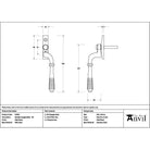 Matt Black Reeded Espag - RH - Espag. Fasteners - From The Anvil - Yester Home