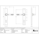 Matt Black Reeded Slimline Lever Espag. Lock Set - Espagnolette - From The Anvil - Yester Home