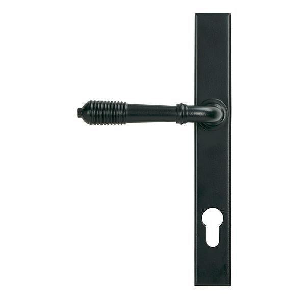 Matt Black Reeded Slimline Lever Espag. Lock Set - Espagnolette - From The Anvil - Yester Home