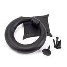 Matt Black Ring Door Knocker | From The Anvil-Surface Fixed Door Knockers-Yester Home