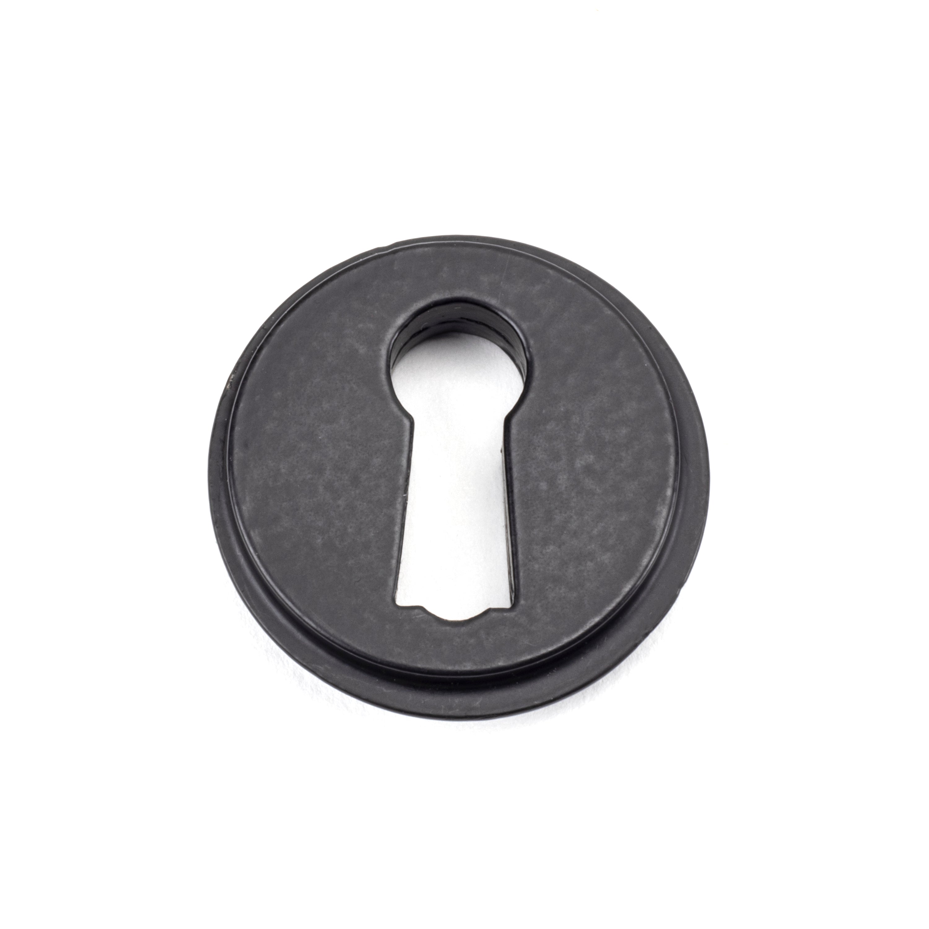 Matt Black Round Escutcheon (Art Deco) | From The Anvil-Escutcheons-Yester Home