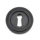 Matt Black Round Escutcheon (Art Deco) | From The Anvil-Escutcheons-Yester Home
