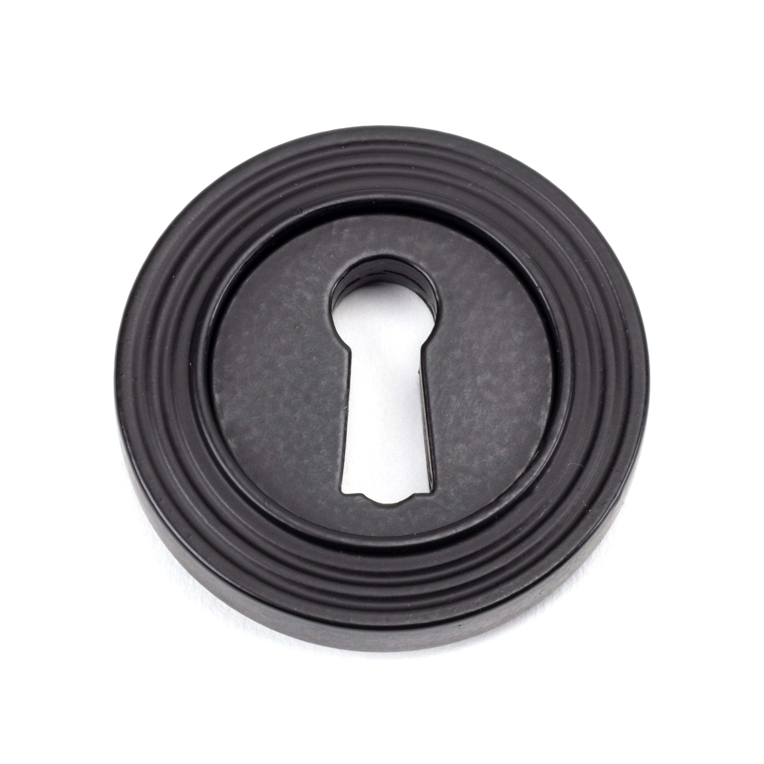 Matt Black Round Escutcheon (Beehive) | From The Anvil-Escutcheons-Yester Home