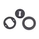 Matt Black Round Escutcheon (Plain) | From The Anvil-Escutcheons-Yester Home