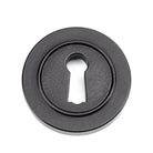 Matt Black Round Escutcheon (Plain) | From The Anvil-Escutcheons-Yester Home