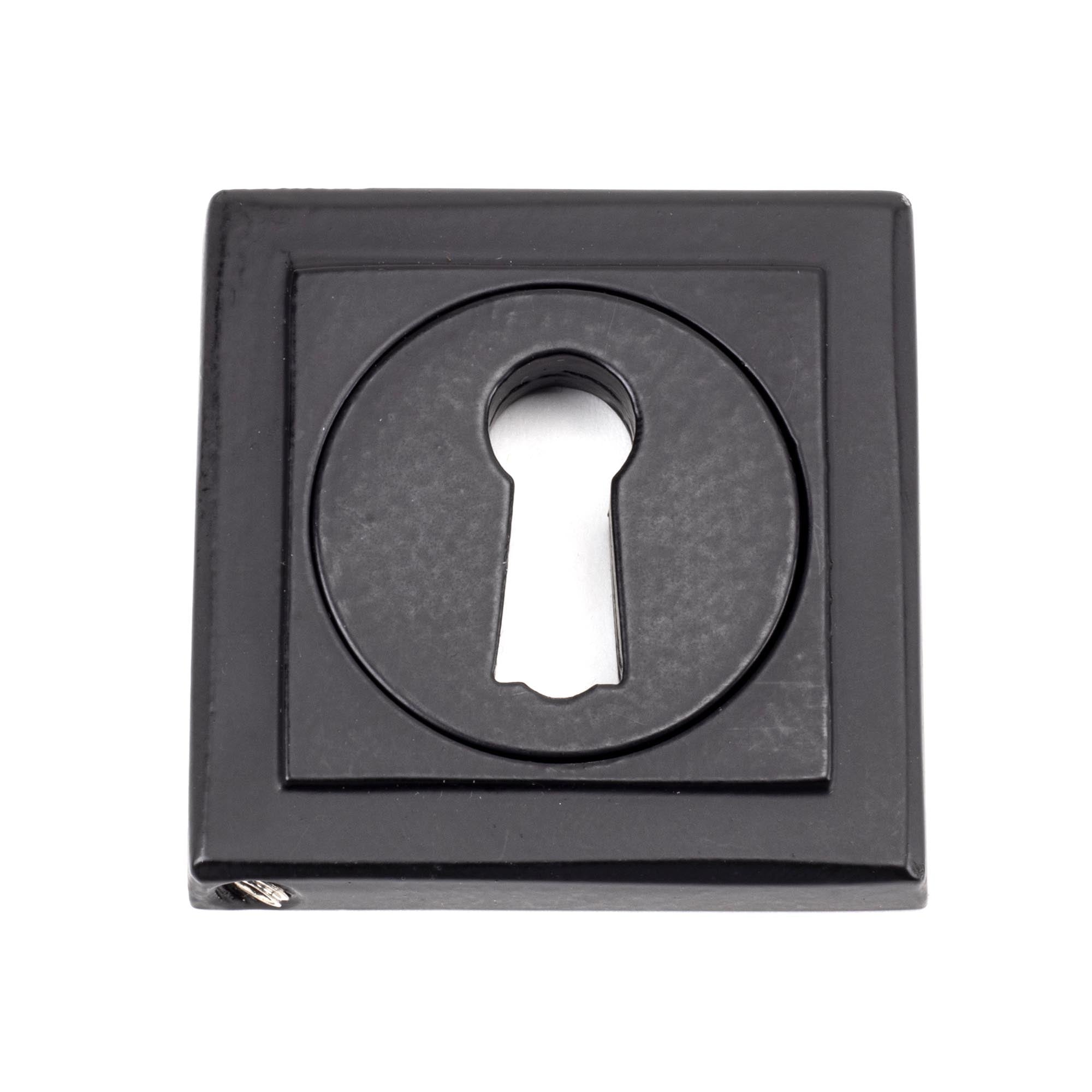Matt Black Round Escutcheon (Square) | From The Anvil - Escutcheons - From The Anvil - Yester Home