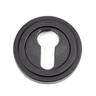 Matt Black Round Euro Escutcheon (Art Deco) | From The Anvil - Euro Escutcheons - From The Anvil - Yester Home