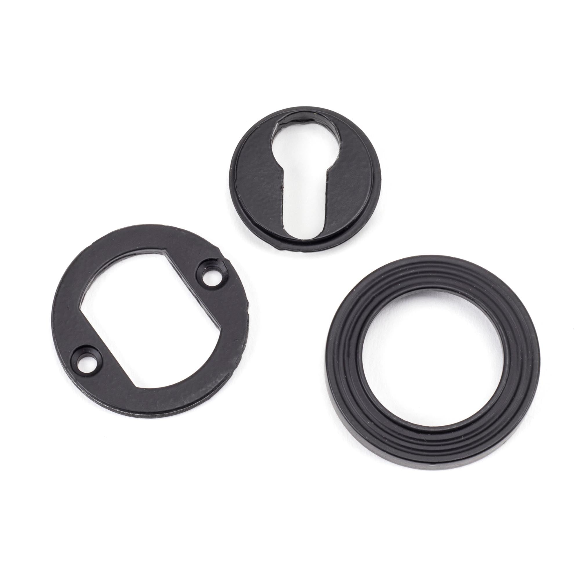 Matt Black Round Euro Escutcheon (Beehive) | From The Anvil - Euro Escutcheons - From The Anvil - Yester Home