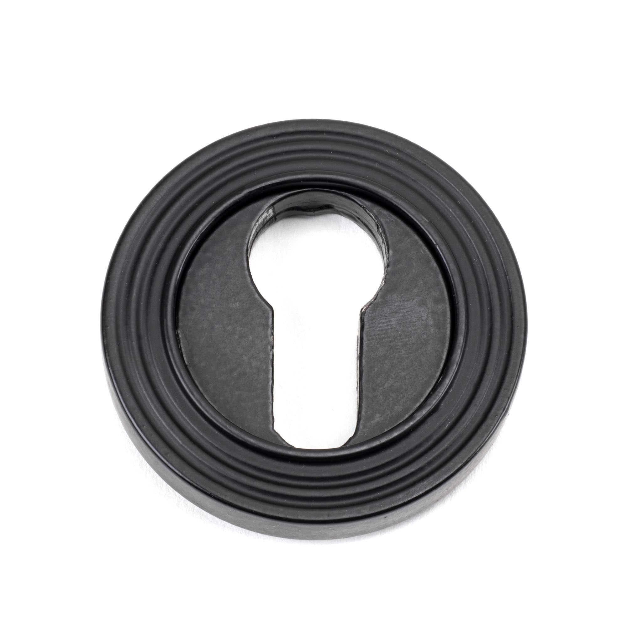 Matt Black Round Euro Escutcheon (Beehive) | From The Anvil - Euro Escutcheons - From The Anvil - Yester Home