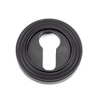 Matt Black Round Euro Escutcheon (Beehive) | From The Anvil-Euro Escutcheons-Yester Home