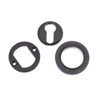 Matt Black Round Euro Escutcheon (Plain) | From The Anvil - Euro Escutcheons - From The Anvil - Yester Home