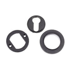 Matt Black Round Euro Escutcheon (Plain) | From The Anvil-Euro Escutcheons-Yester Home