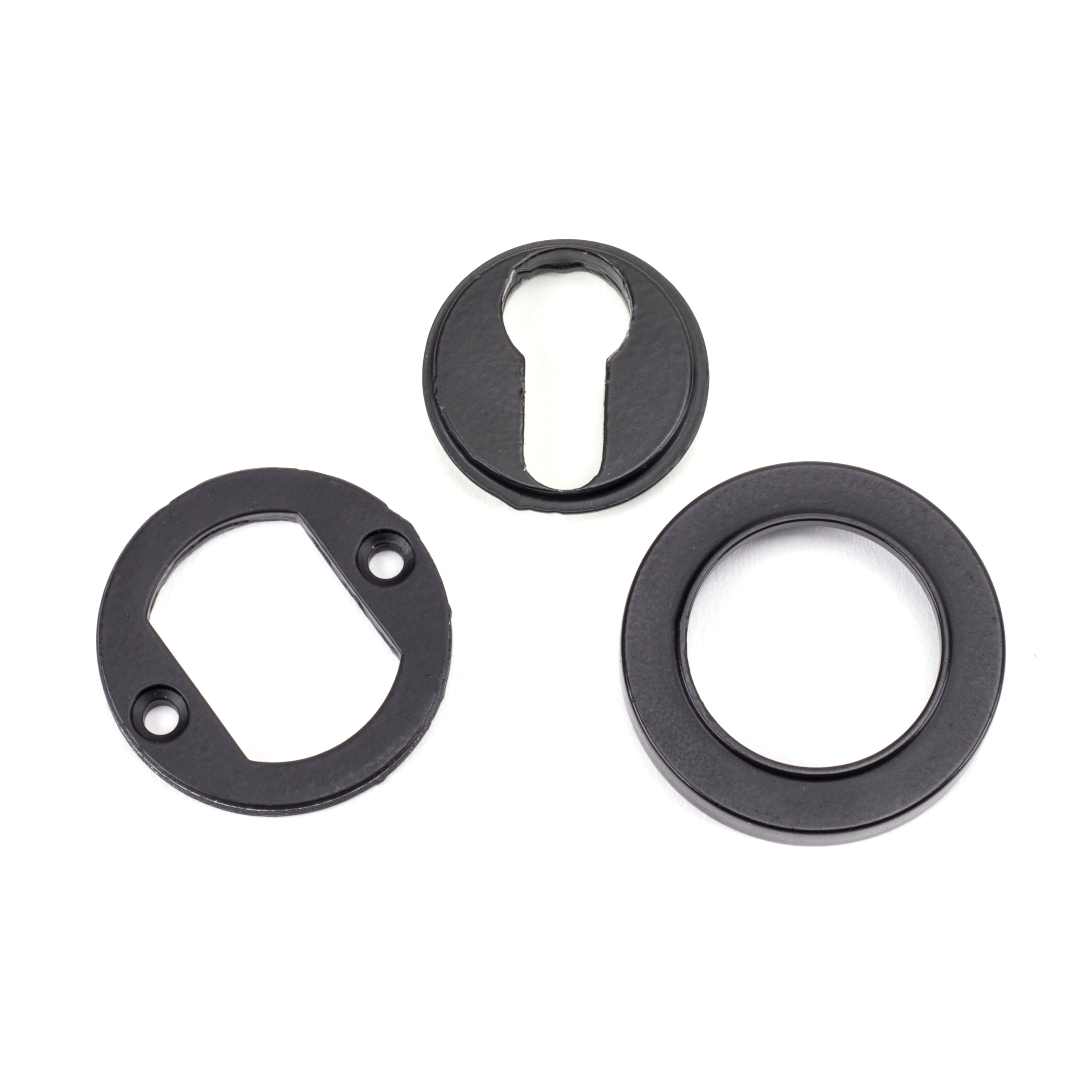 Matt Black Round Euro Escutcheon (Plain) | From The Anvil-Euro Escutcheons-Yester Home