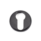 Matt Black Round Euro Escutcheon (Plain) | From The Anvil-Euro Escutcheons-Yester Home