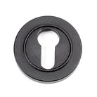 Matt Black Round Euro Escutcheon (Plain) | From The Anvil-Euro Escutcheons-Yester Home