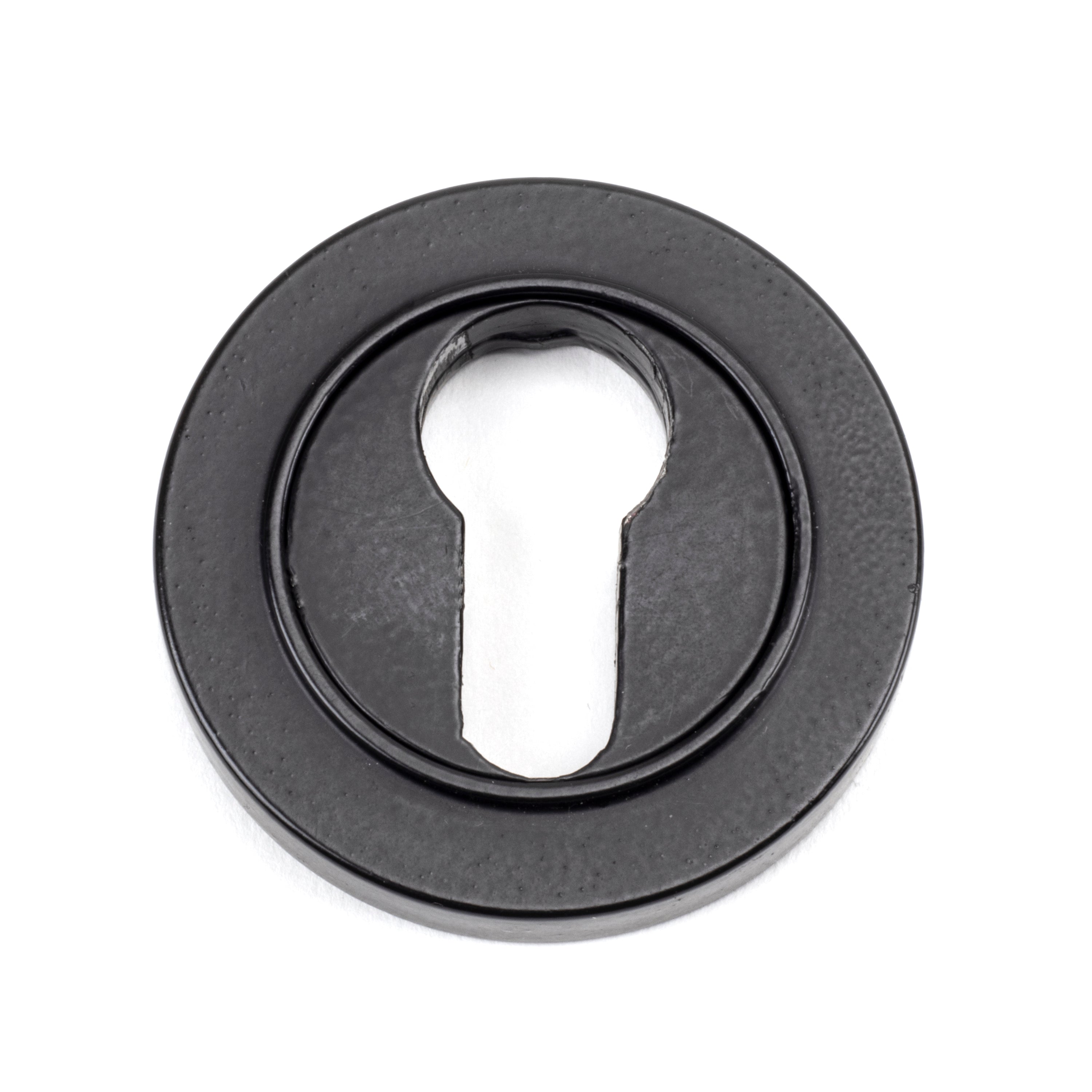 Matt Black Round Euro Escutcheon (Plain) | From The Anvil-Euro Escutcheons-Yester Home