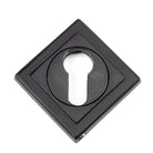 Matt Black Round Euro Escutcheon (Square) | From The Anvil - Euro Escutcheons - From The Anvil - Yester Home
