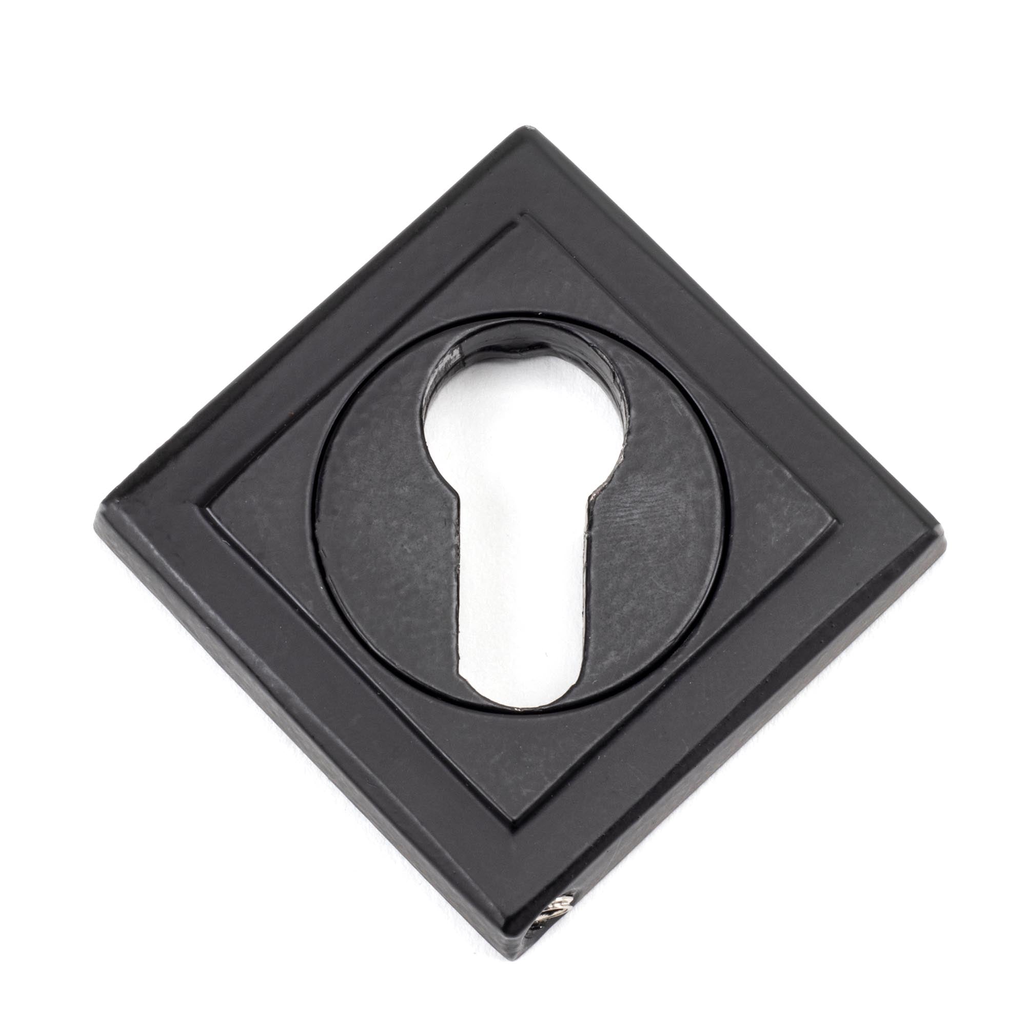 Matt Black Round Euro Escutcheon (Square) | From The Anvil - Euro Escutcheons - From The Anvil - Yester Home