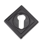 Matt Black Round Euro Escutcheon (Square) | From The Anvil-Euro Escutcheons-Yester Home