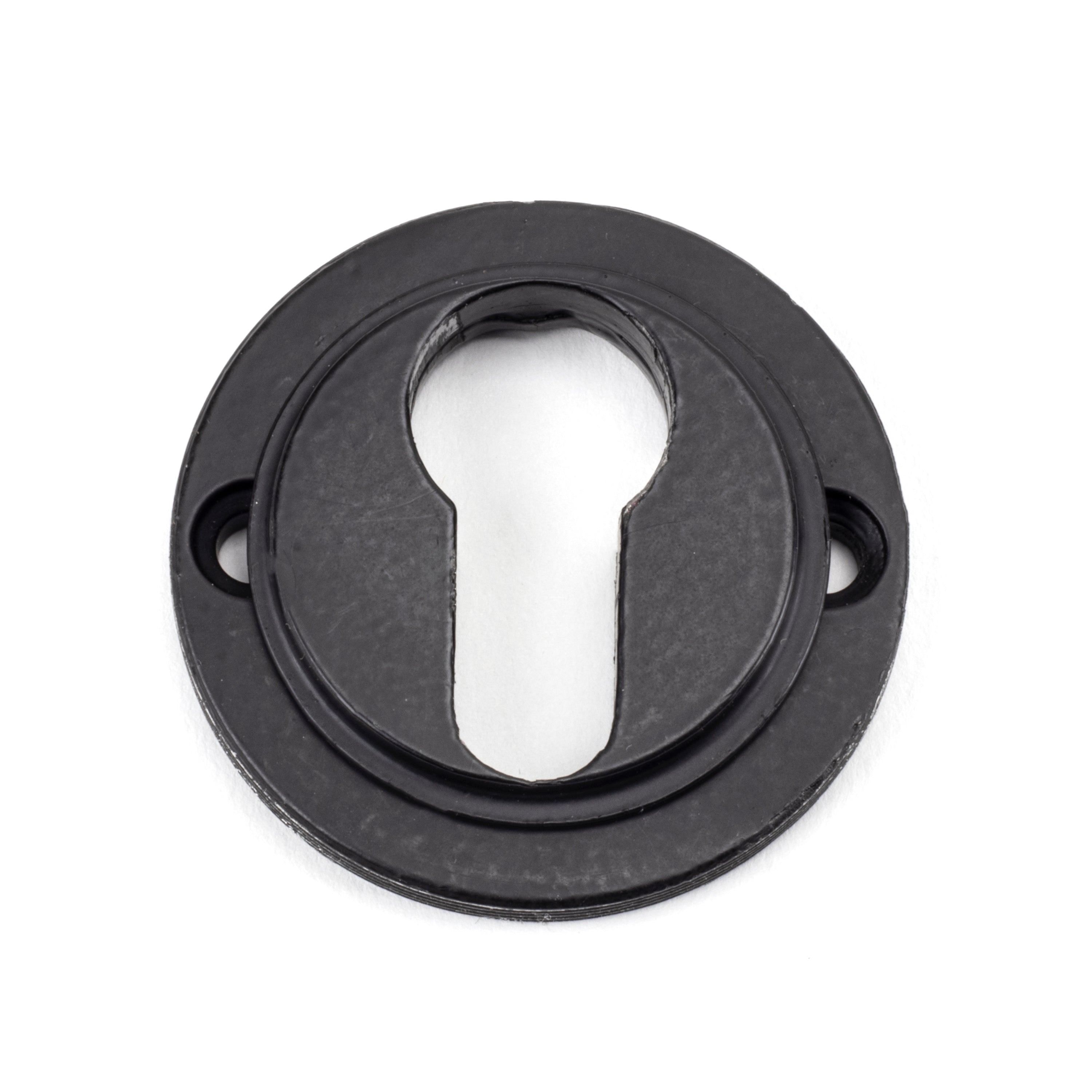 Matt Black Round Euro Escutcheon (Square) | From The Anvil-Euro Escutcheons-Yester Home