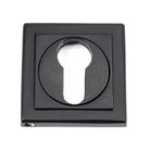 Matt Black Round Euro Escutcheon (Square) | From The Anvil-Euro Escutcheons-Yester Home