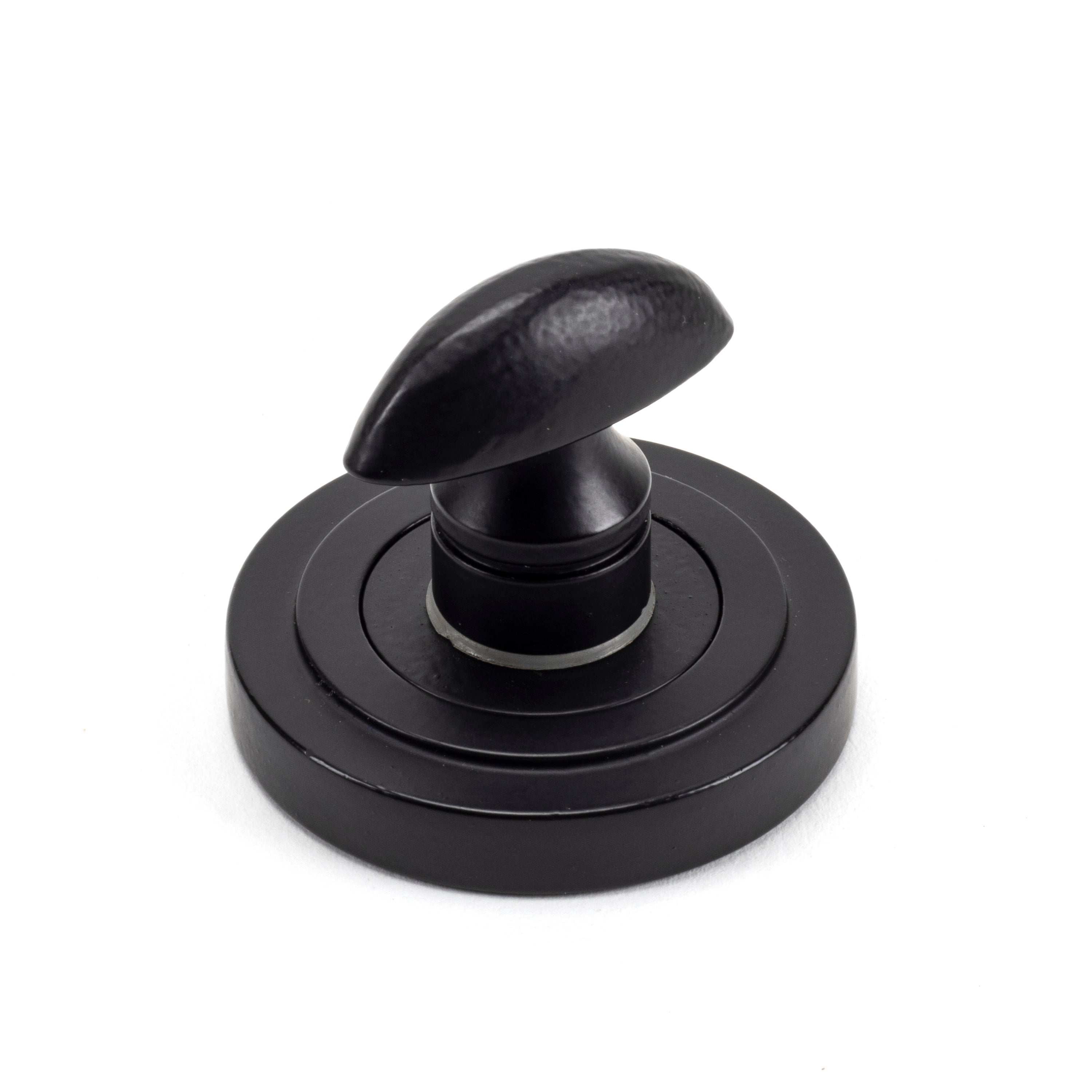 Matt Black Round Thumbturn Set (Art Deco) | From The Anvil-Thumbturns-Yester Home
