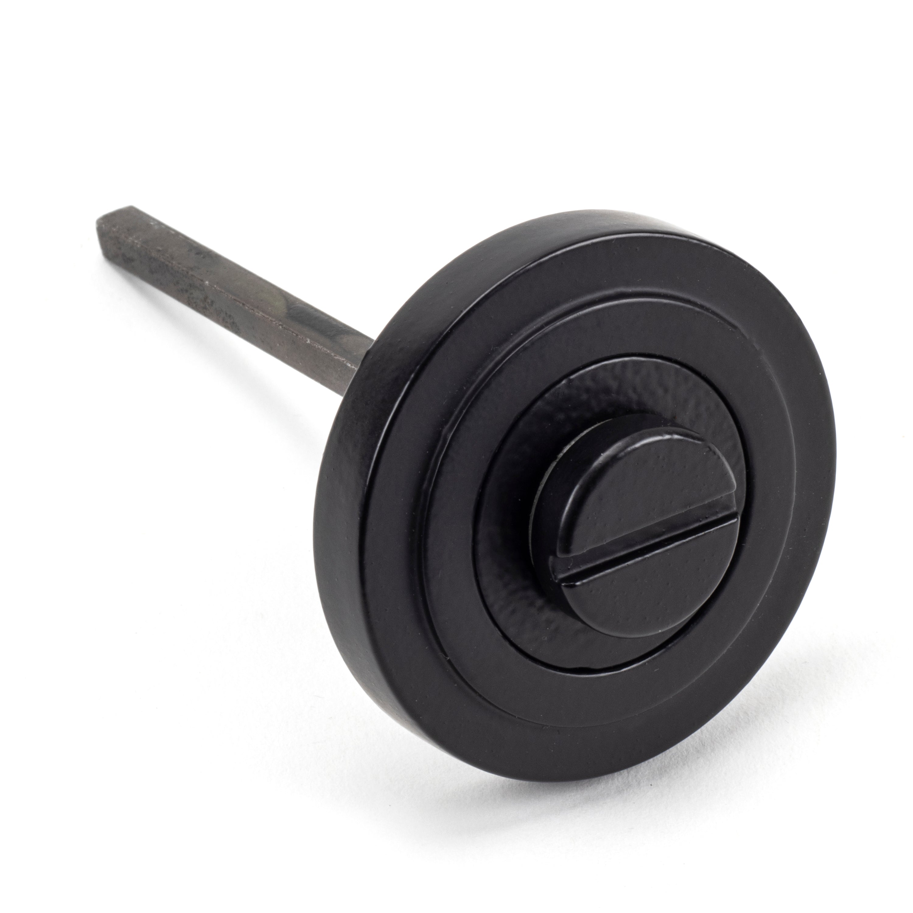 Matt Black Round Thumbturn Set (Art Deco) | From The Anvil-Thumbturns-Yester Home
