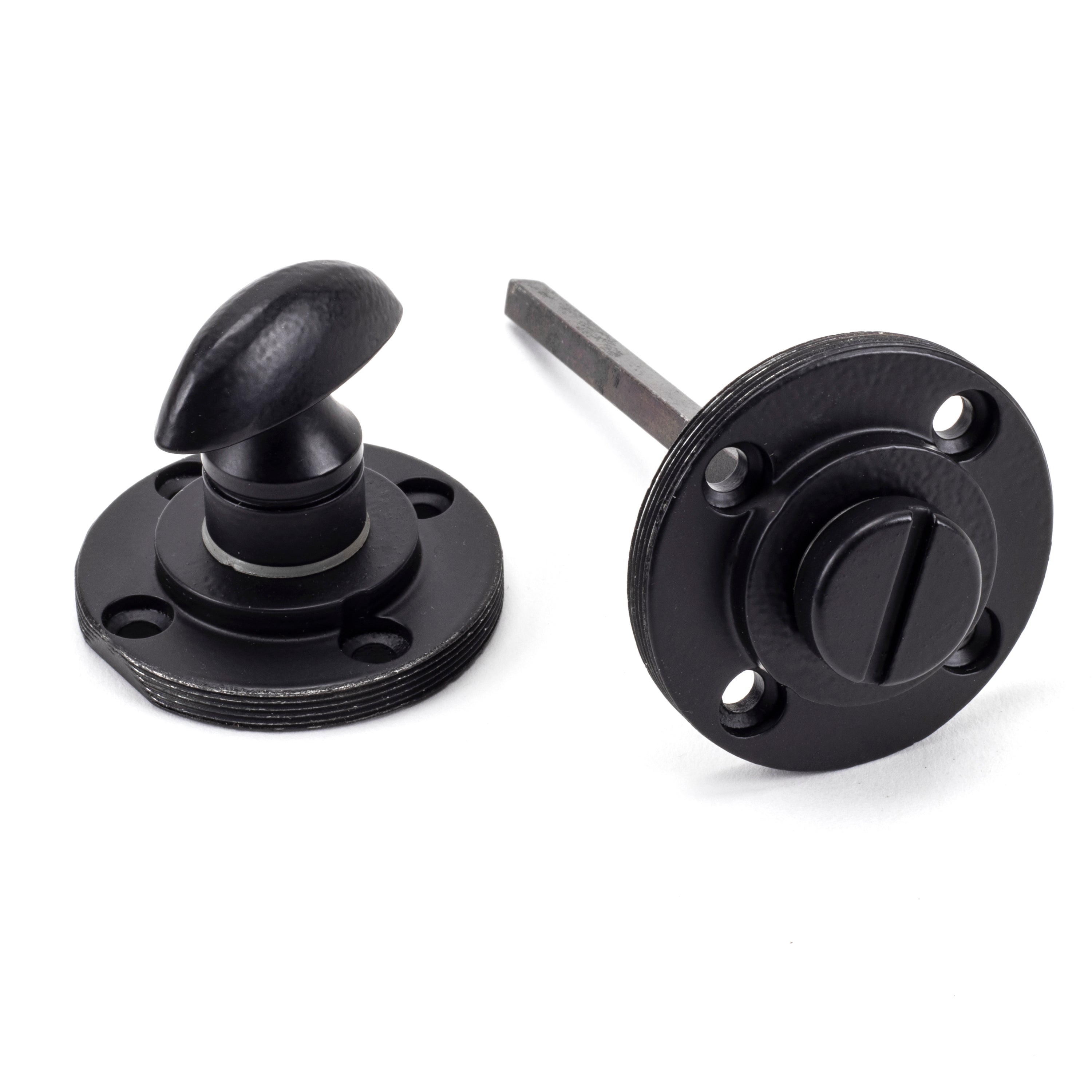 Matt Black Round Thumbturn Set (Beehive) | From The Anvil-Thumbturns-Yester Home