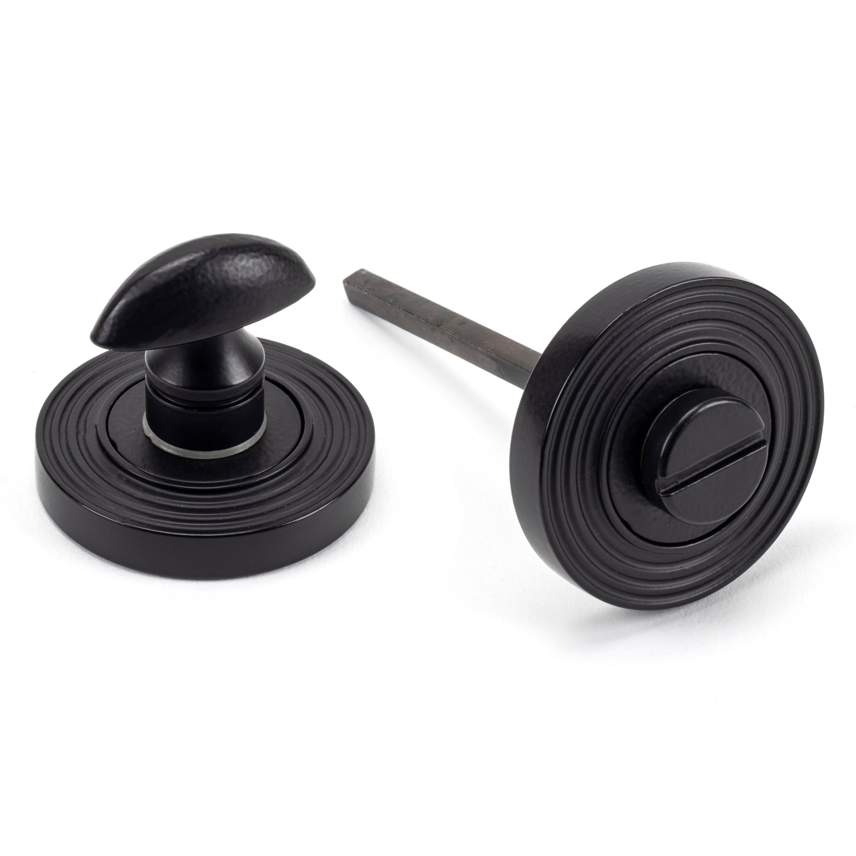 Matt Black Round Thumbturn Set (Beehive) | From The Anvil-Thumbturns-Yester Home