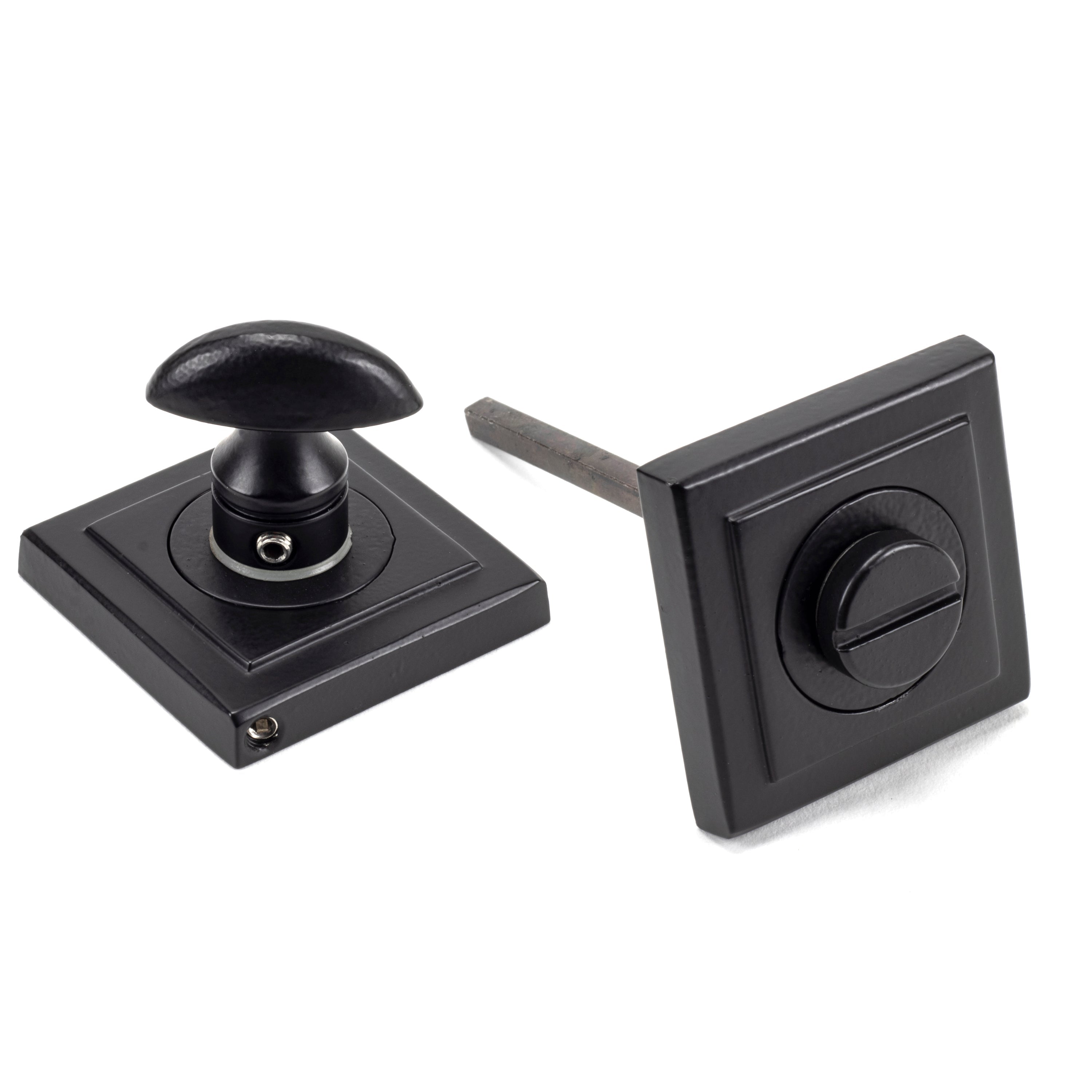 Matt Black Round Thumbturn Set (Square) | From The Anvil-Thumbturns-Yester Home